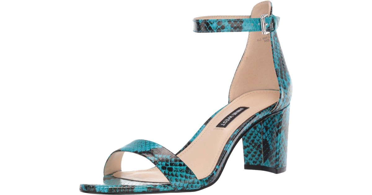 Nine West Pruce Ankle Strap Block Heel Sandals Heeled in Light Blue (Blue) - Save 28% - Lyst