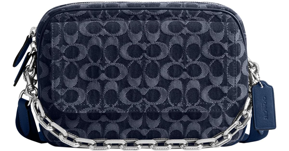 COACH Charter Flap Crossbody Bag 24 In Signature Denim in