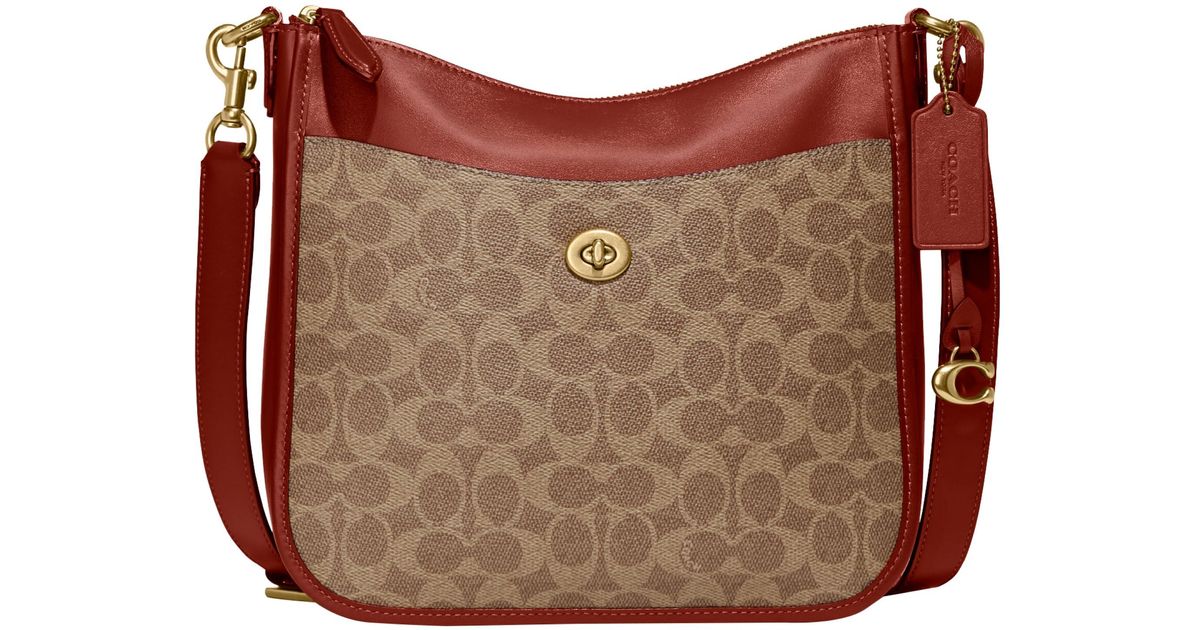 COACH Coated Canvas Signature Chaise Crossbody Tan/rust One Size in