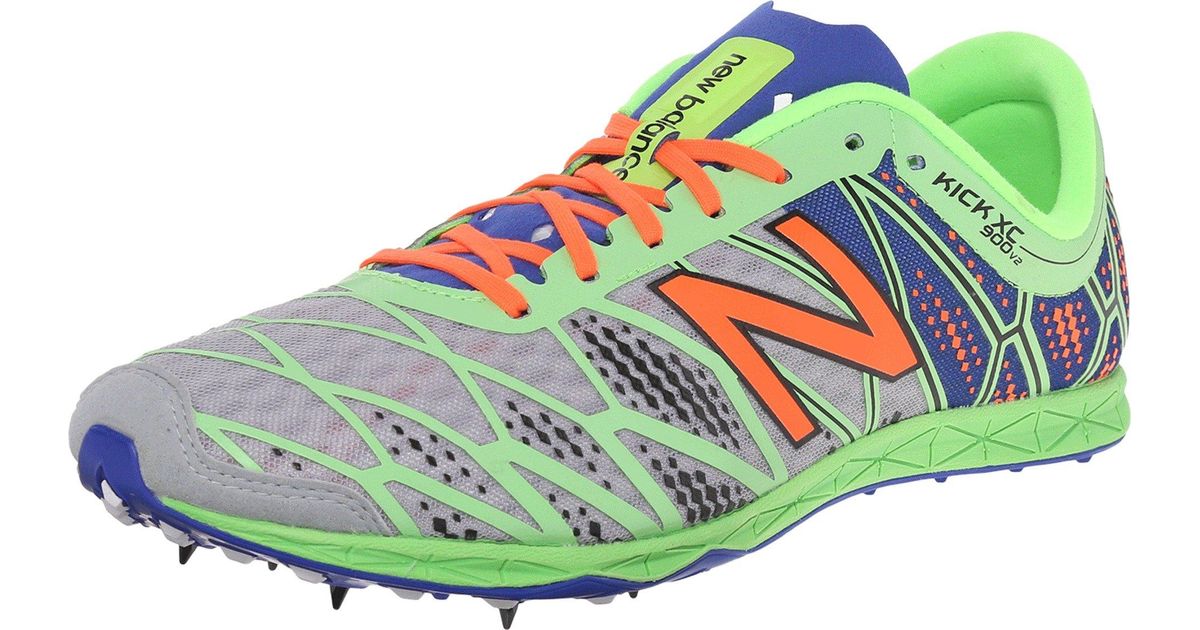 New Balance Cross Country 900 V2 Spike Running Shoe in Silver/Green