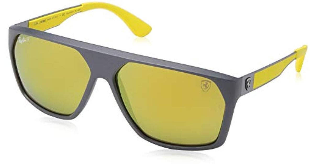 Ray-Ban Rb4309m Scuderia Ferrari Collection Square Sunglasses, Matte Grey/polarized Gold Mirror ...