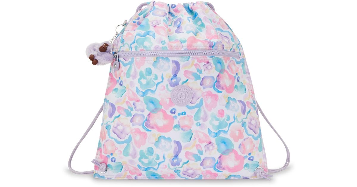Kipling Backpack Supertaboo Aqua Flowers Medium in Blue Lyst