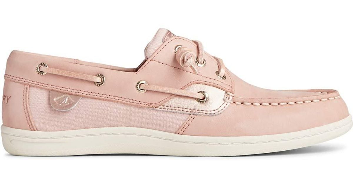 Sperry Top-Sider Leather Womens Songfish Boat Shoe in Blush (Pink) - Lyst