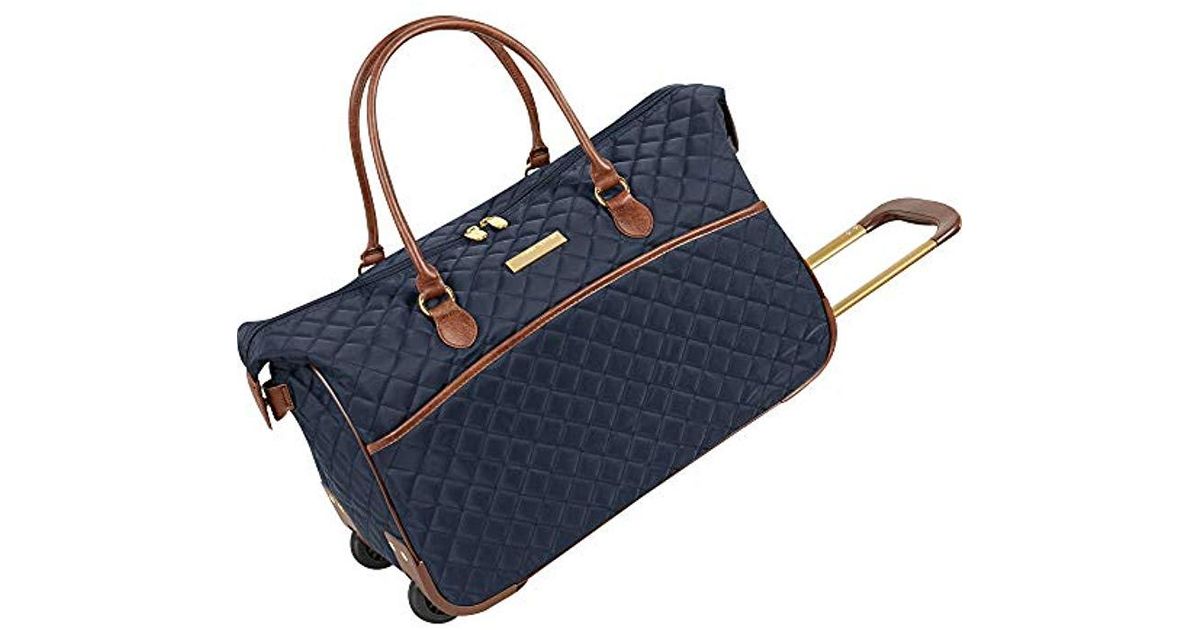 Anne Klein Synthetic Wheeled Duffle Bag in Navy (Blue) Lyst