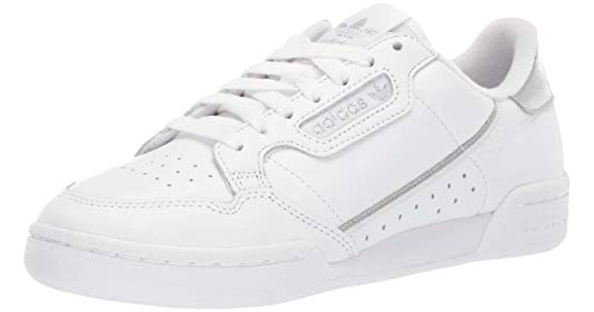 adidas continental 80 white and silver