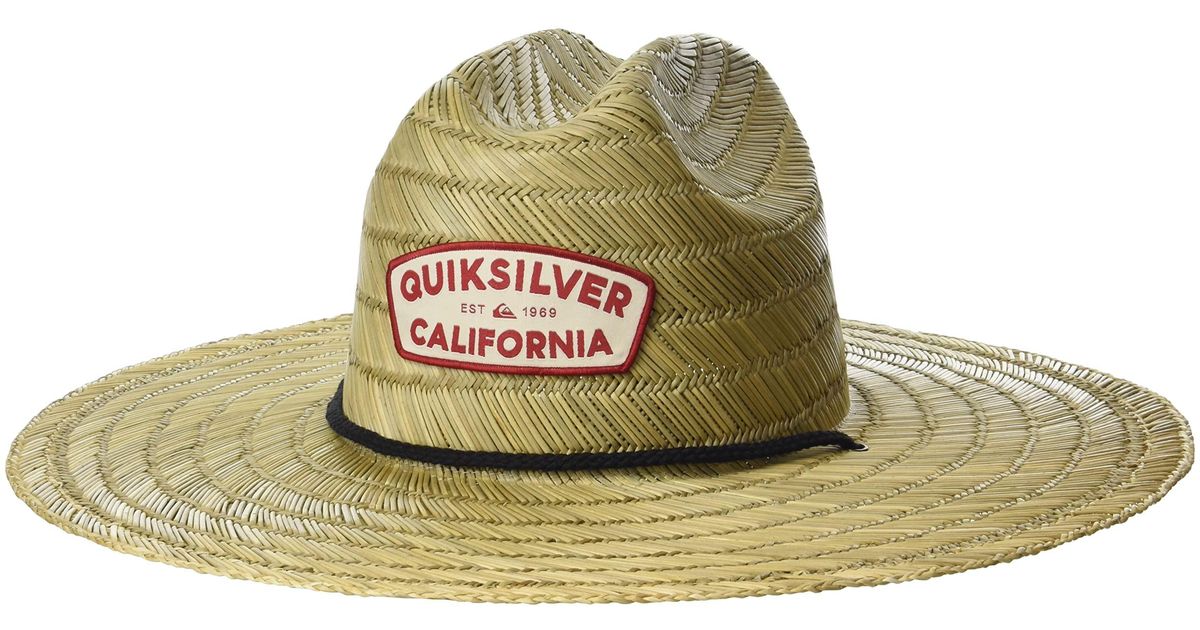Quiksilver Destinado Pierside Lifeguard Beach Sun Straw Hat in Black