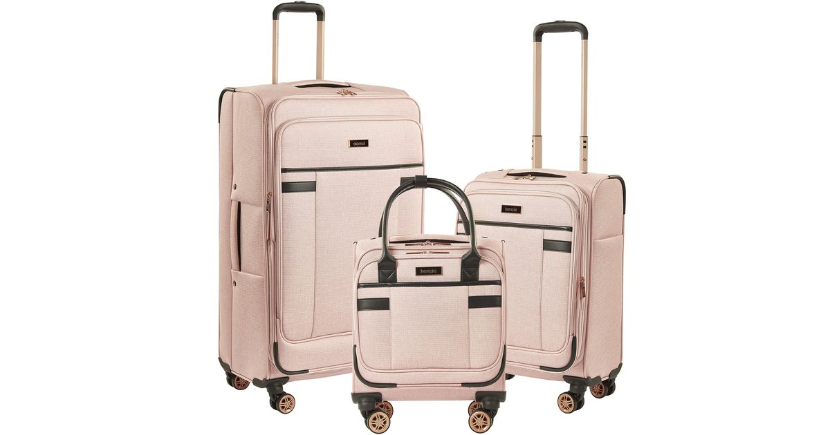 Kensie Hudson Softside 3piece Spinner Luggage Set in Pink Lyst