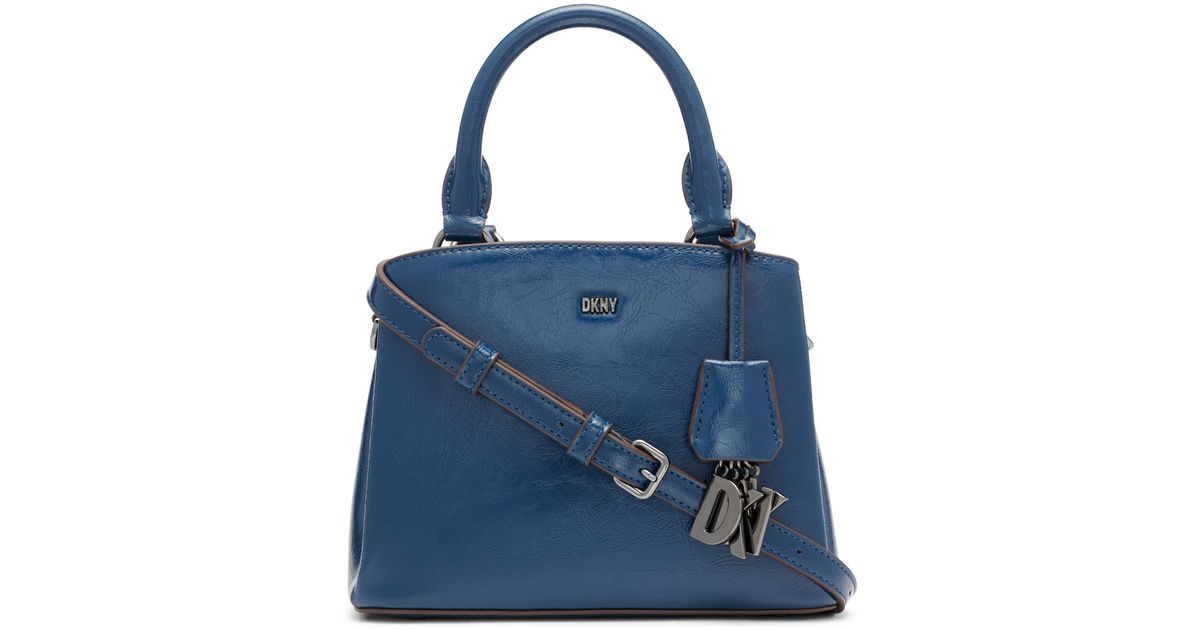 DKNY Paige Small Satchel in Blue Lyst