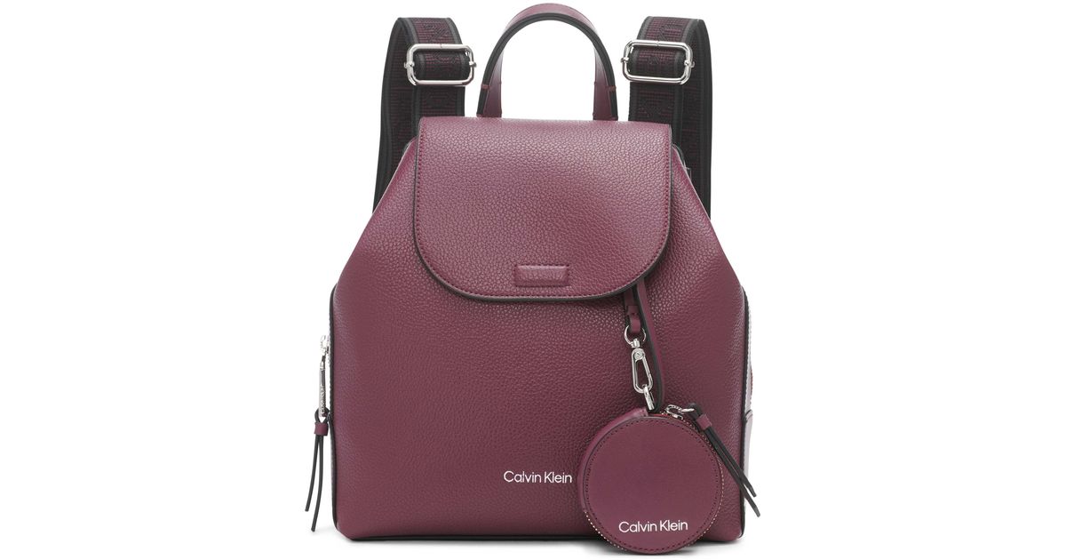 Calvin Klein Leather Millie Novelty Backpack in Purple Lyst
