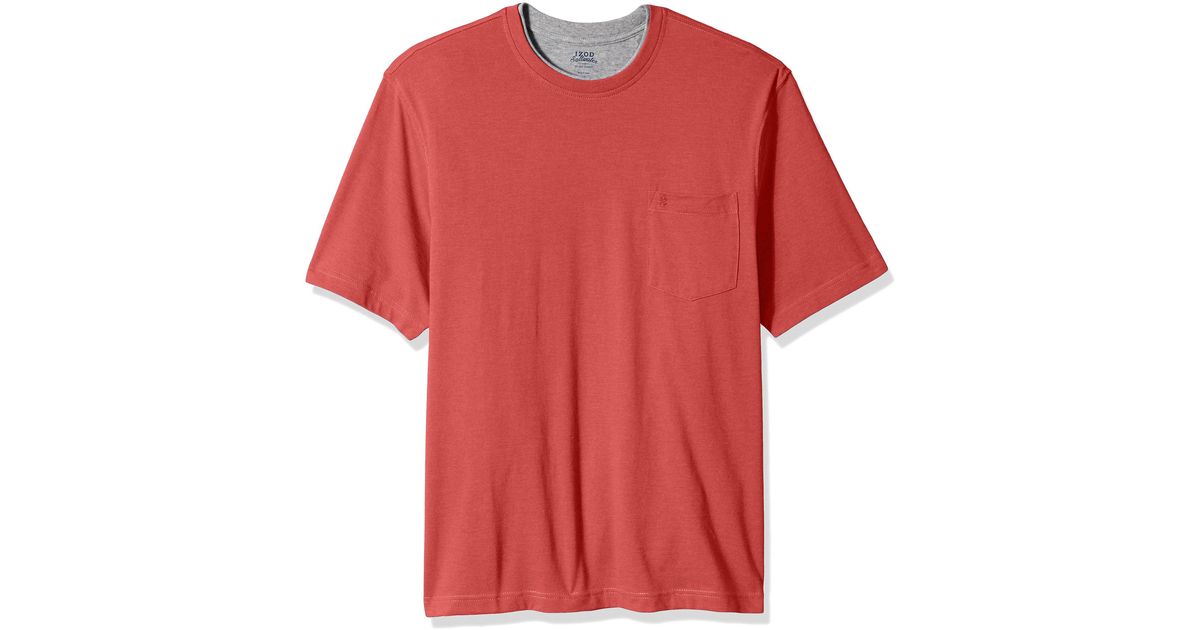Izod Solid Double Jersey Chatham Point Crew Tee in Red for Men | Lyst