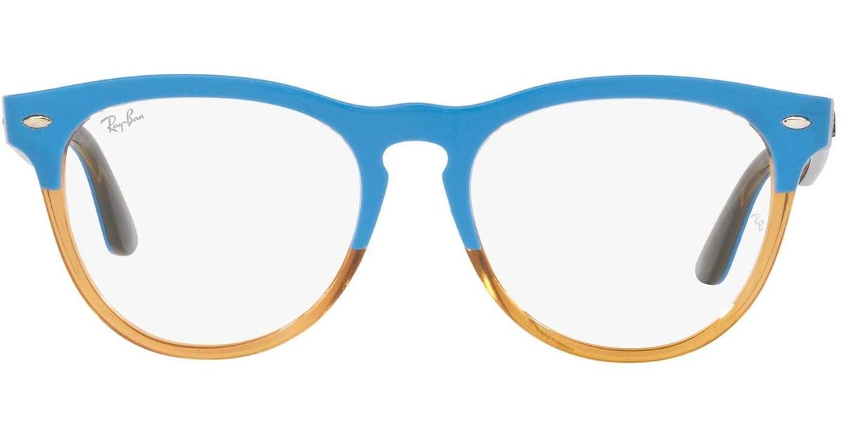 RayBan Synthetic Rx4471v Iris Square Prescription Eyewear Frames in Azure on Transparent Light