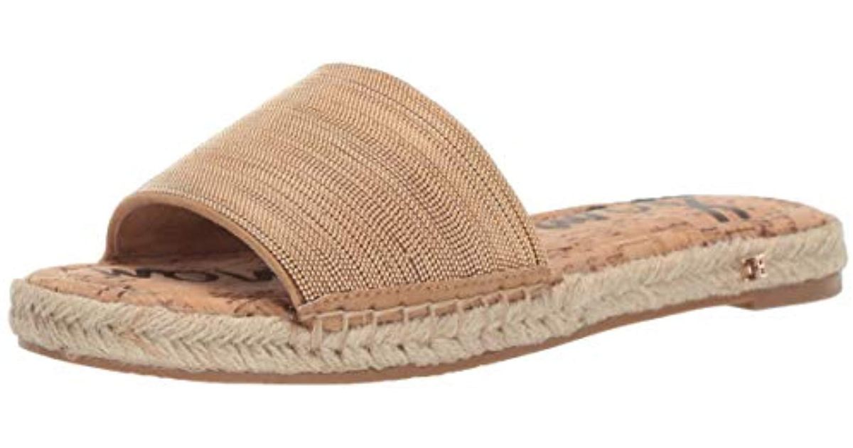 sam edelman ribbed raffia slide sandals