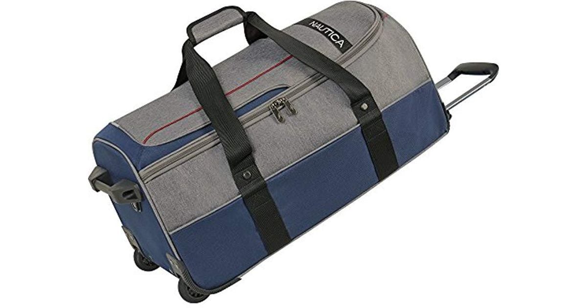 Nautica Wheeled Travel Duffle Bag in Light Grey/Navy (Gray