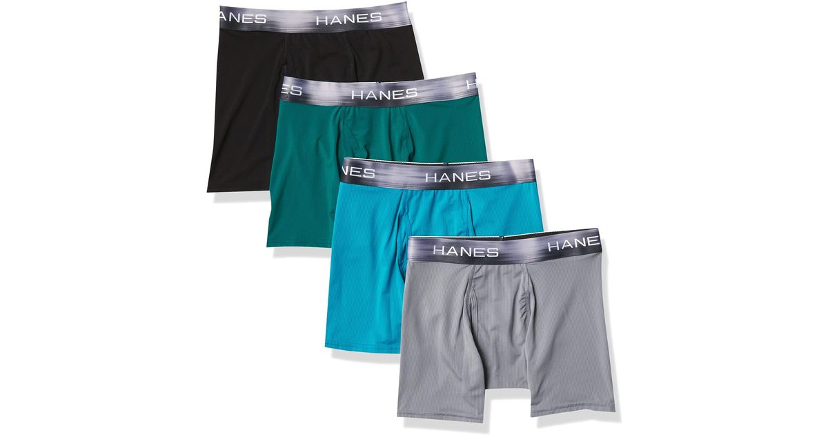 Hanes Ultimate Mens Sport Xtemp Ultra Lightweight 4pack Boxer Briefs
