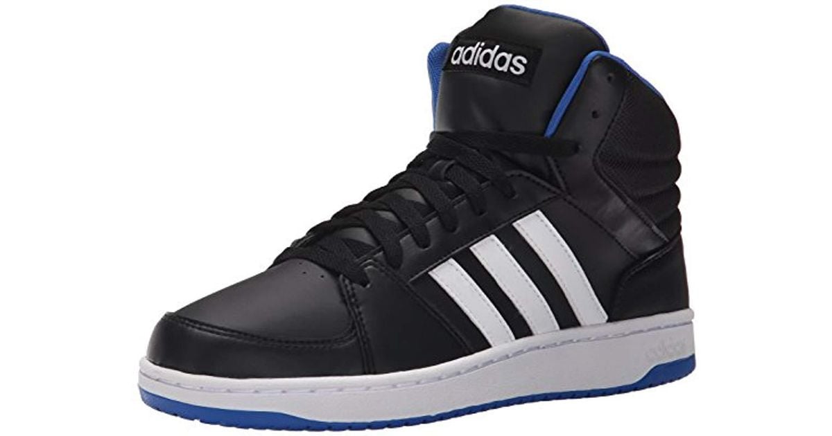 adidas Leather Performance Hoops Vs Mid Basketball Shoes in Black/White ...