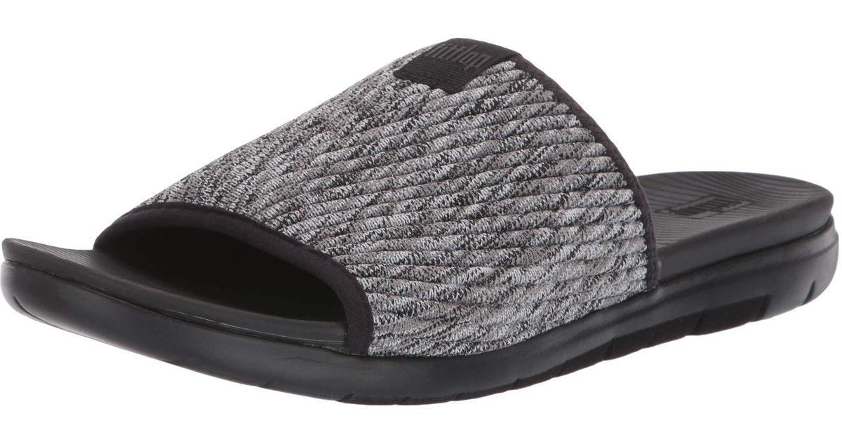 Fitflop Synthetic Artknit Slide Sandal in Black | Lyst