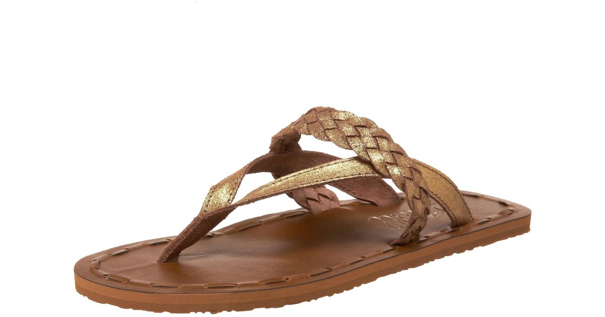 O'neill Sportswear Foxy T-strap Sandal in Gold (Metallic) - Lyst