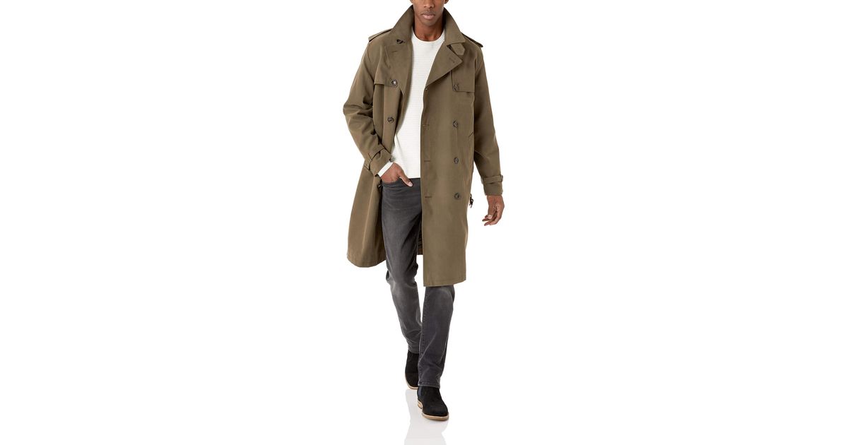 Micro Twill Light Lined Trench Coat, London Fog Winter Trench Coat Mens