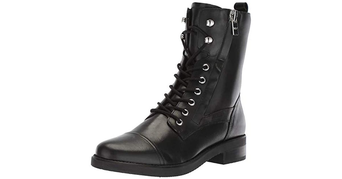 Marc Fisher Leather Uleesa Combat Boot in Black - Lyst