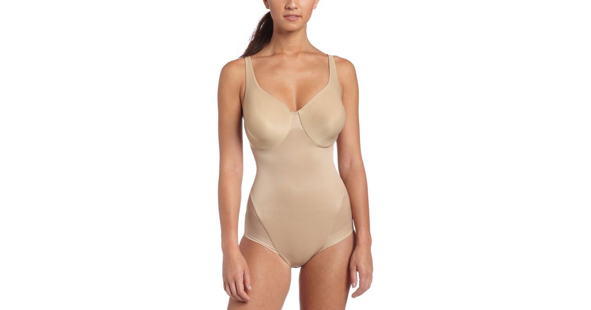 Maidenform Flexees 360 Degrees Of Slimming Firm Control Body Briefer With  Flex-to-fit Cups,body Beige,40c in White
