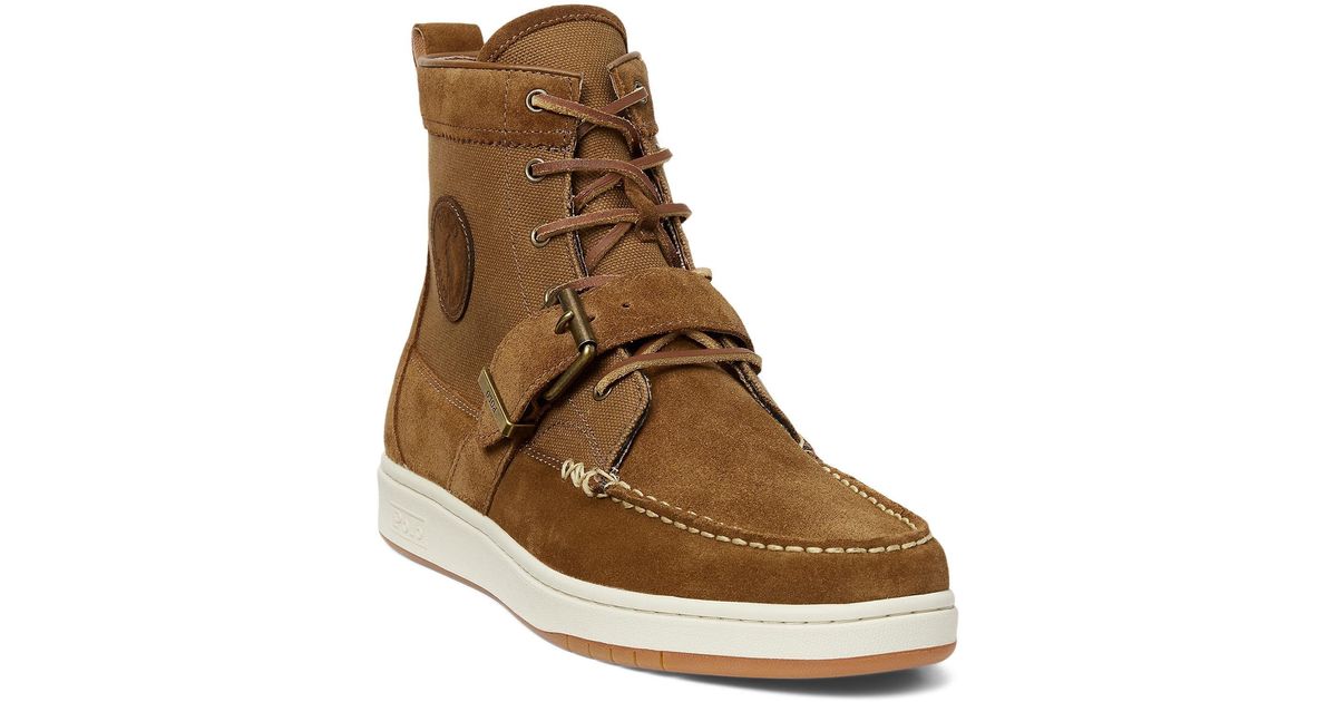 polo ralph lauren ranger burnished nubuck mens boots navy