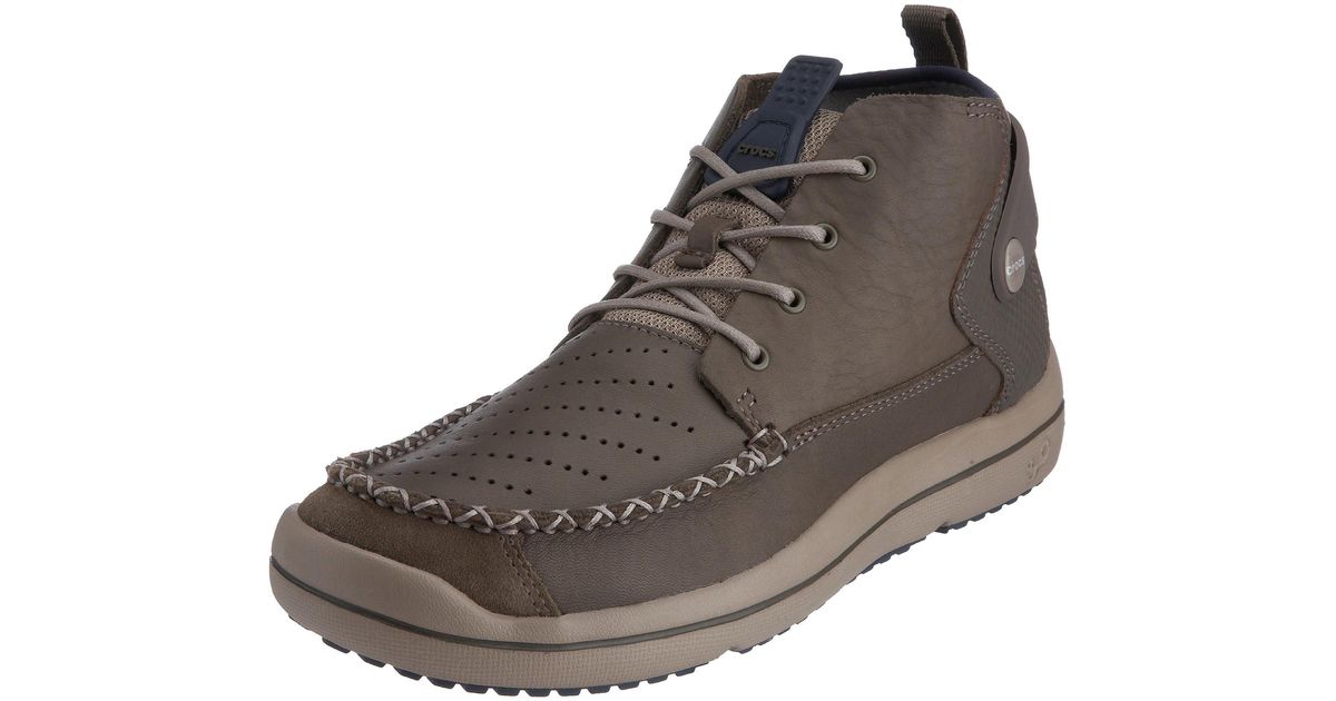 Crocs™ Linden Boot Relaxed High Top W/lace Up,mushroom/chocolate,8.5 M in  Brown for Men | Lyst