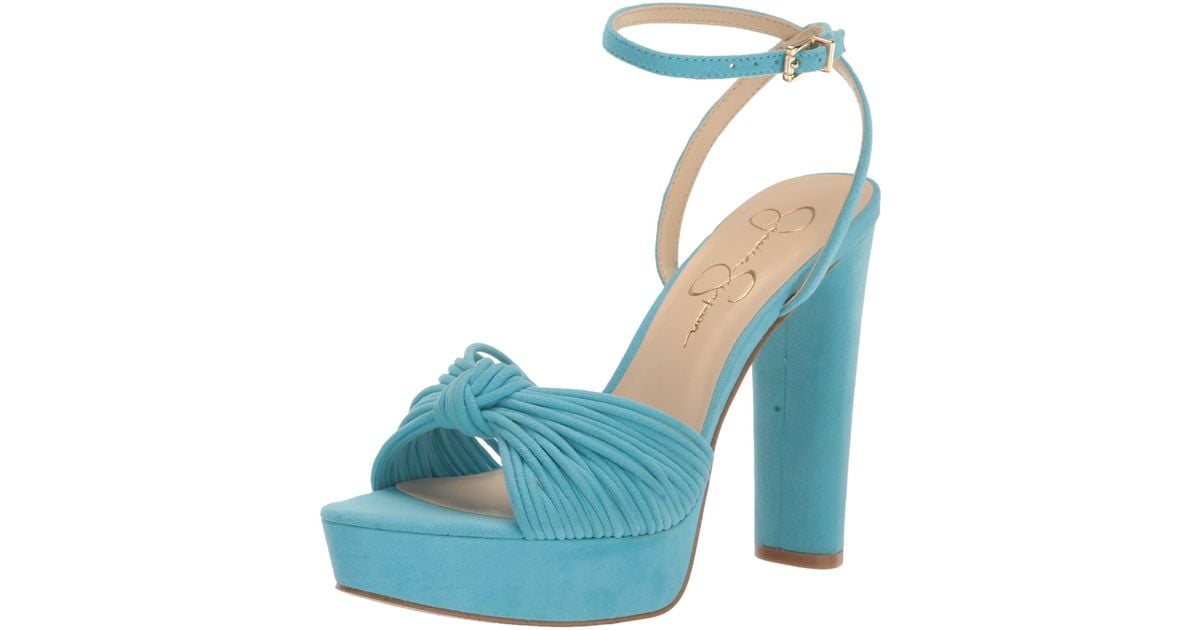 Jessica Simpson Immie Platform Sandal Wedge in Blue Lyst