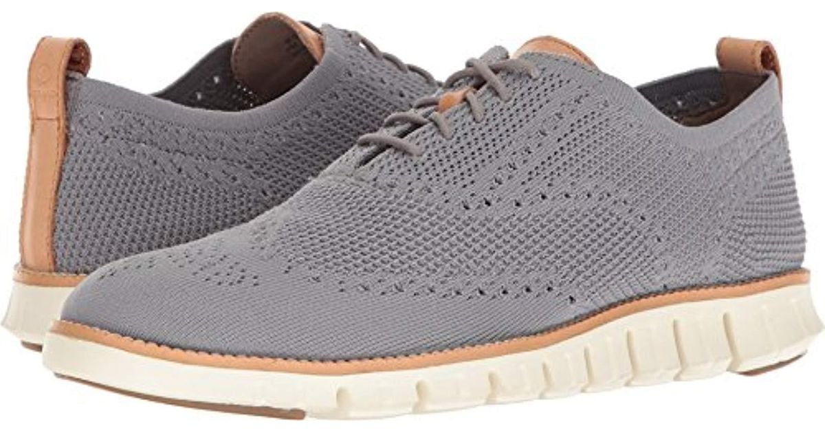 cole haan zerogrand stitchlite gray wingtip oxfords