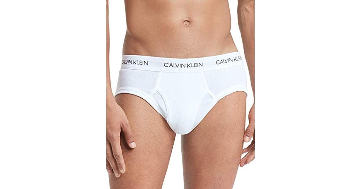 Calvin Klein Underwear Cotton Statement 1981 Low Rise Fly Front Briefs in  White for Men