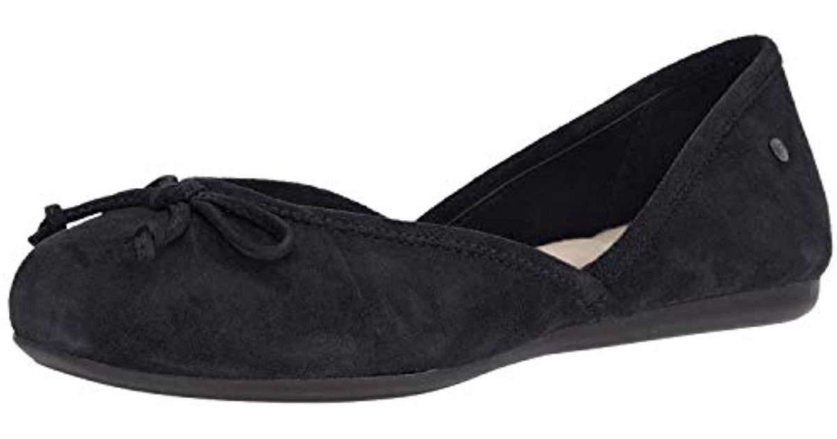 UGG Suede Lena Ballet Flat in Black - Lyst