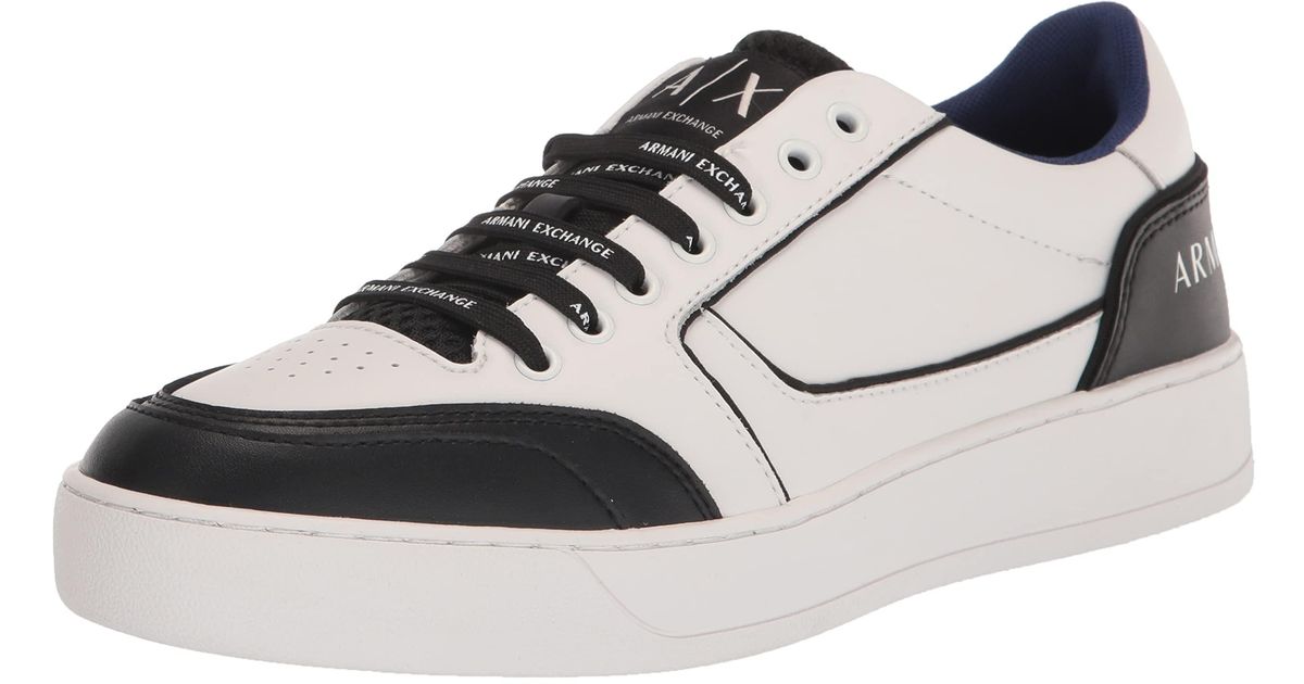 Armani Exchange Lace | Logo Lce Up Low Top Snekers in Black for Men | Lyst