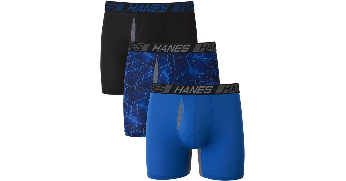 Hanes Total Support Pouch Boxer Briefs Pack in Blue for Men Lyst