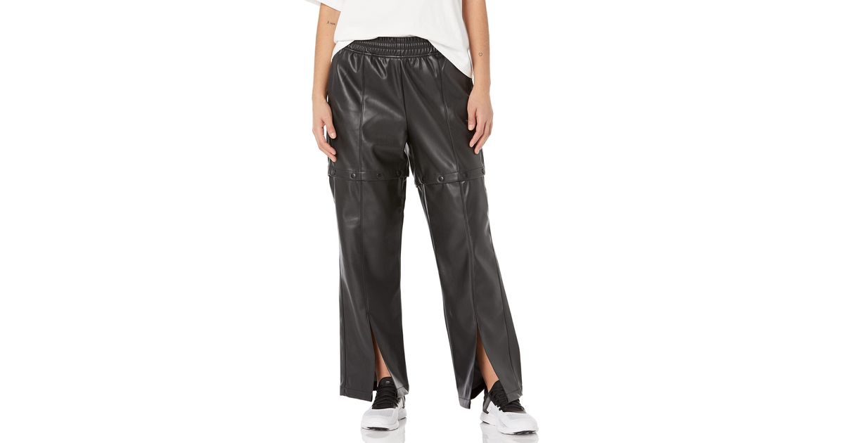 adidas Originals Always Original Faux Leather Track Pants in Black - Lyst
