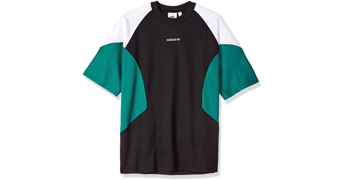 adidas Originals Eqt Curved Color Block T-shirt in Black for Men | Lyst