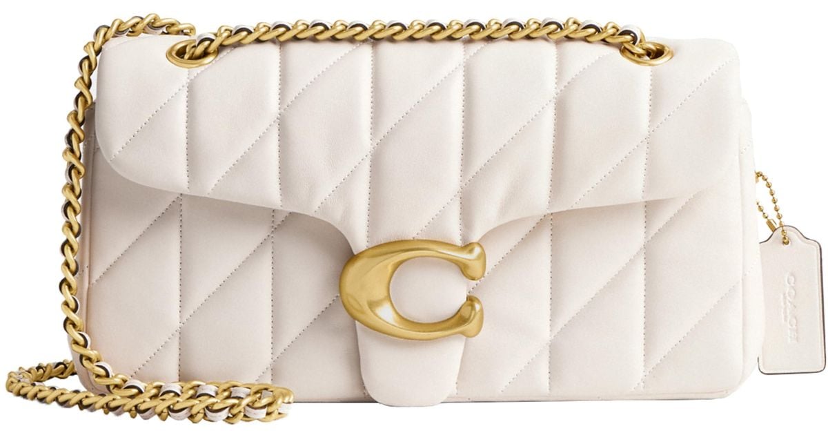 COACH Quilted Tabby Shoulder Bag 26 With Chain in Natural | Lyst