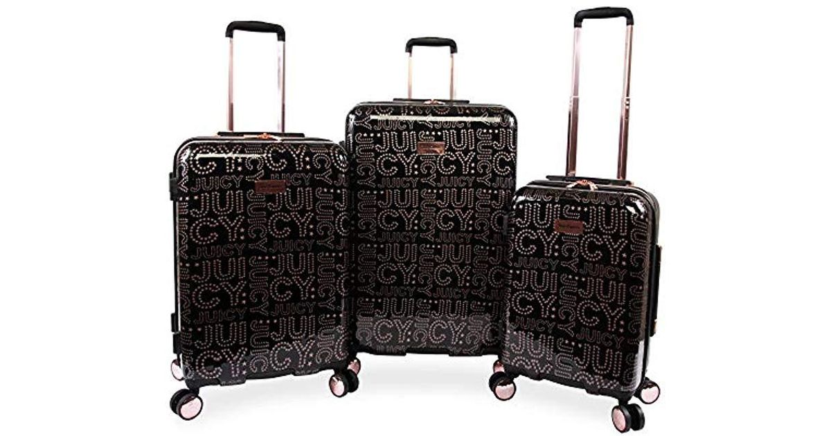 Juicy Couture Florence 3-piece Hardside Spinner Luggage Set in Black ...