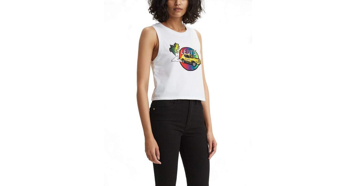 levi's graphic crop tank