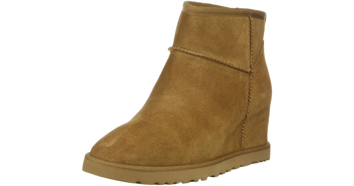 UGG Classic Femme Mini Suede Wedge Boots in Chestnut (Brown) - Save 76% |  Lyst