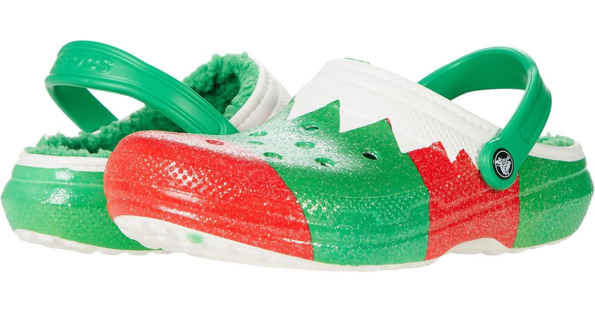 Crocs™ Classic Holiday Lined Clogs in Green Lyst