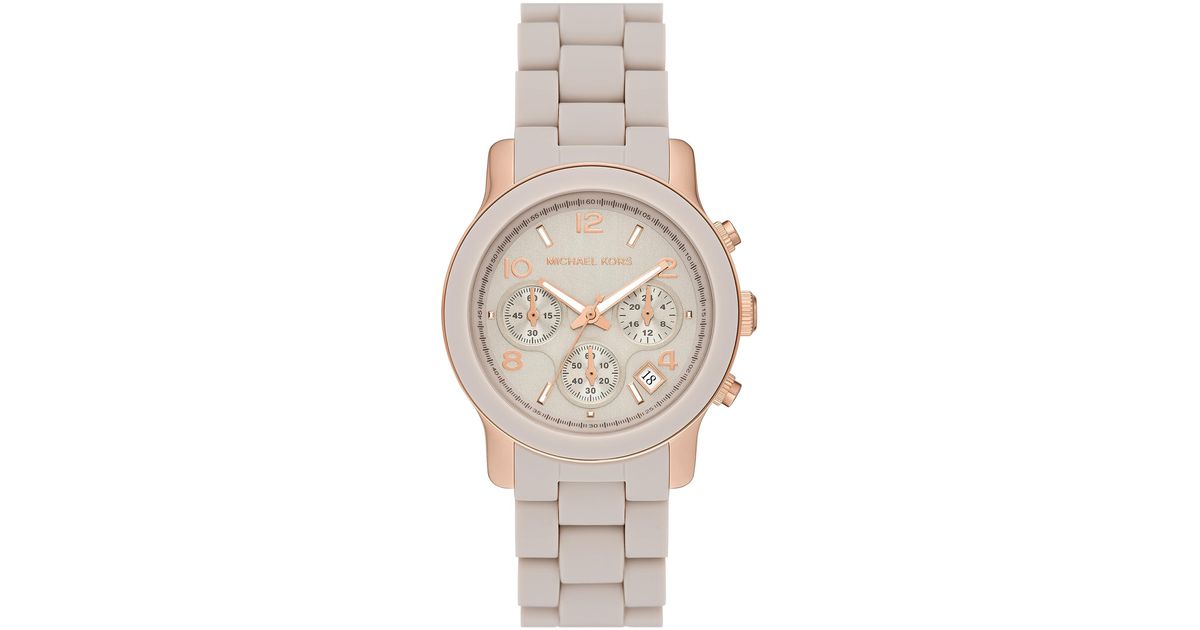 Michael Kors Runway Chronograph Rose Gold-tone Stainless Steel And ...