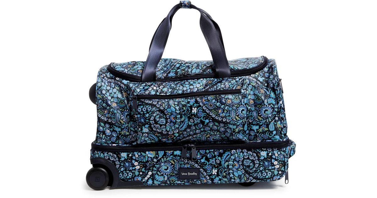 Vera Bradley Recycled Ripstop Foldable Rolling Duffel Bag in Blue Lyst