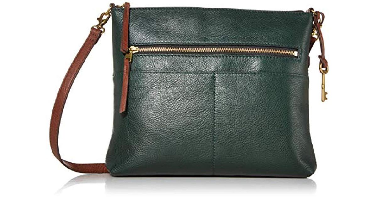 Fossil Leather Fiona Crossbody Spruce 