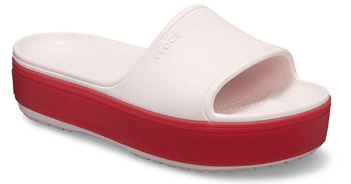 Crocsâ¢ Platform Slide Sandal in Pink - Lyst