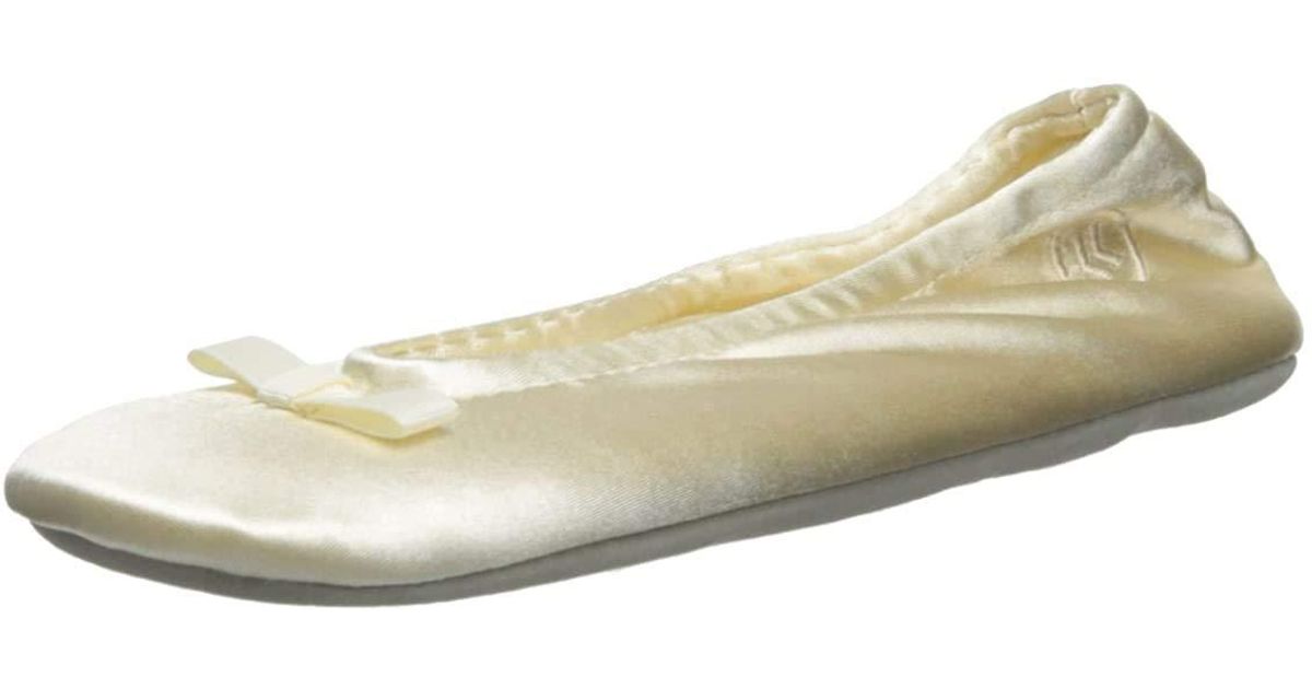 isotoner signature satin ballerina slippers