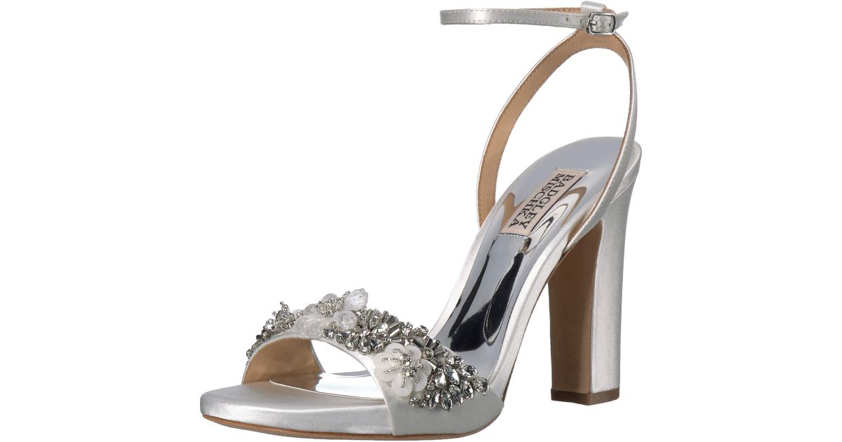 badgley mischka alexa embellished block heel