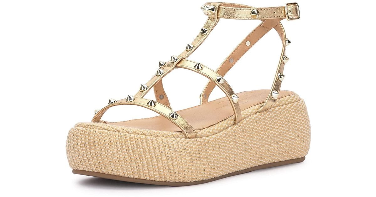 Jessica Simpson Pascha Platform Sandal Wedge in Natural Lyst