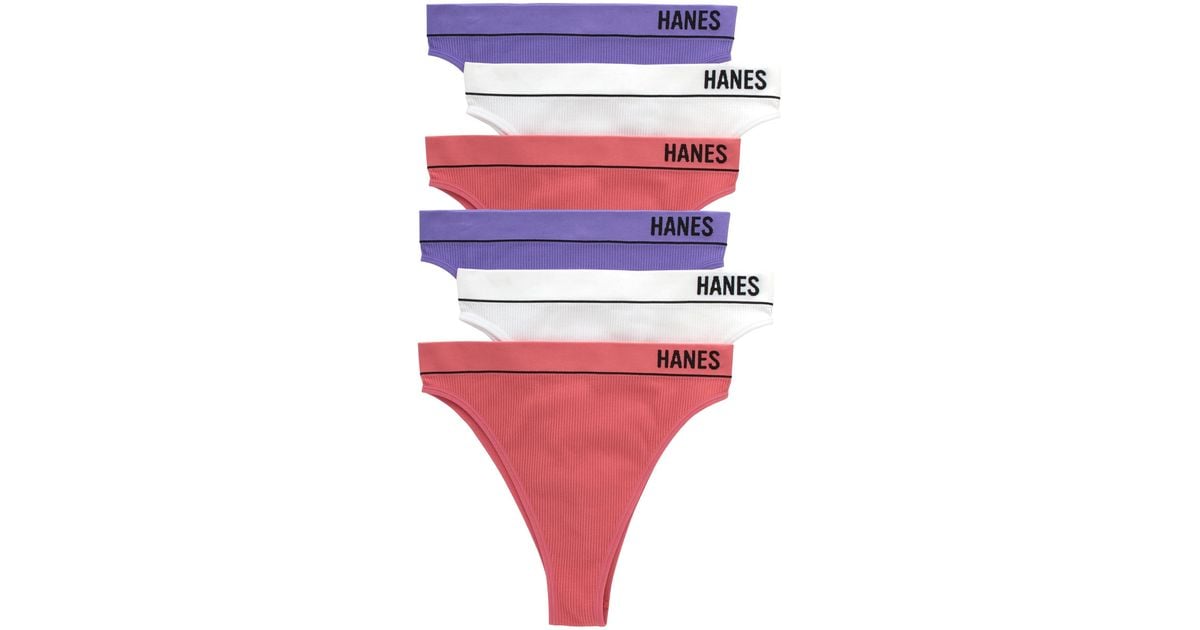 Hanes Originals Seamless Rib Hi-rise Cheeky Panties Pack in Red