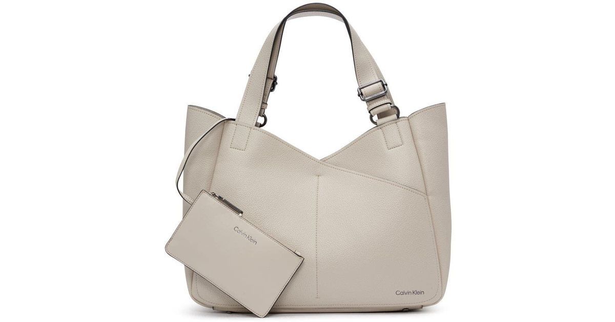 Calvin Klein Leather Zoe Tote Lyst