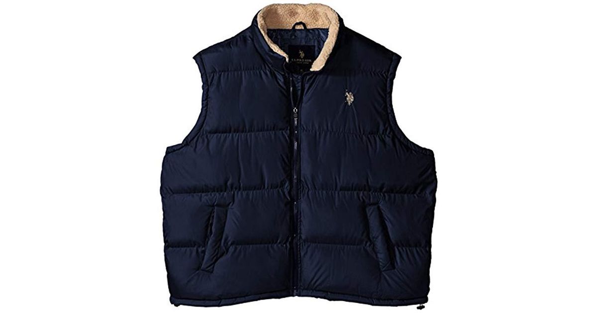 Mens Signature Vest with Inner Sherpa Collar U.S Polo Assn