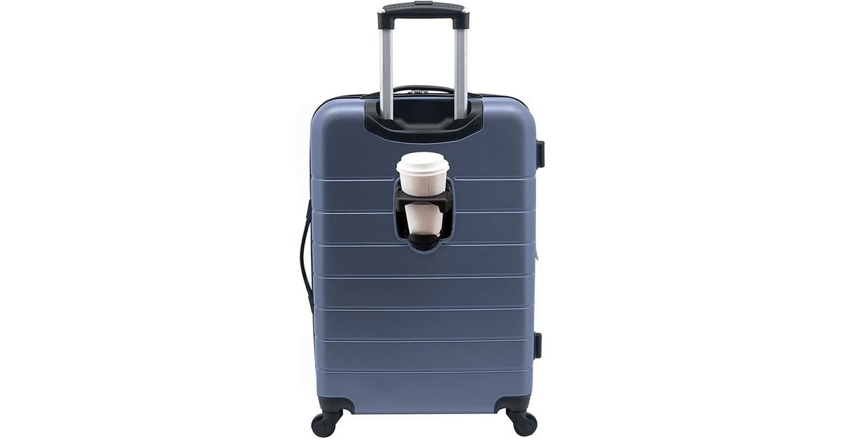 Wrangler Smart Luggage Set With Cup Holder And Usb Port in Navy Blue